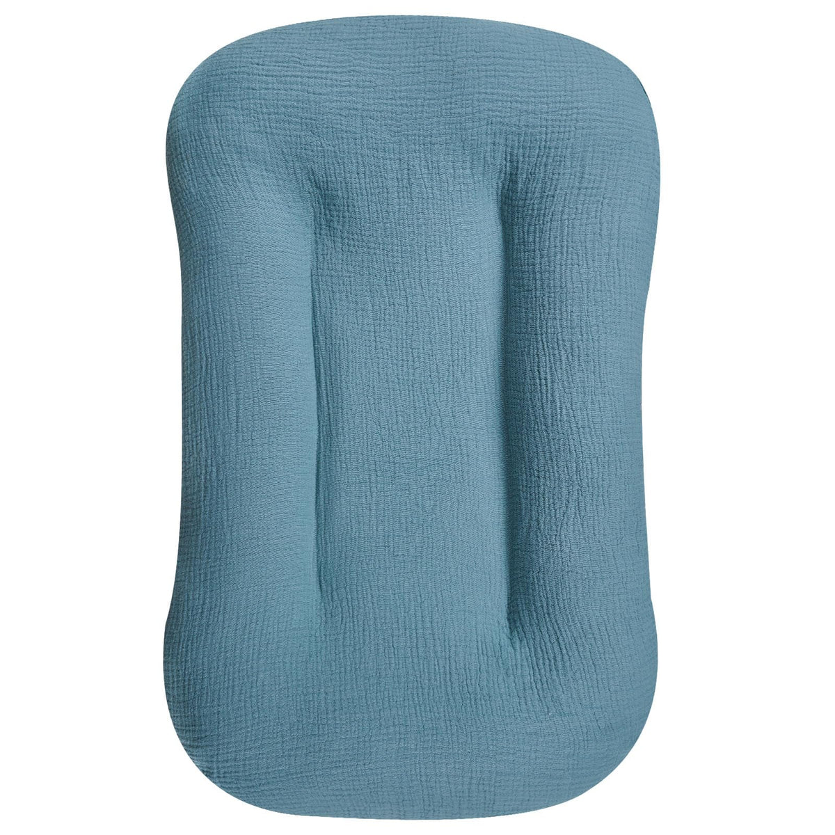 Hooyax Muslin Lounger Cover blue fabric provides breathable baby comfort