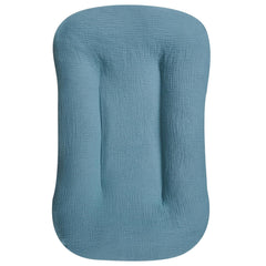 Hooyax Muslin Lounger Cover blue fabric provides breathable baby comfort