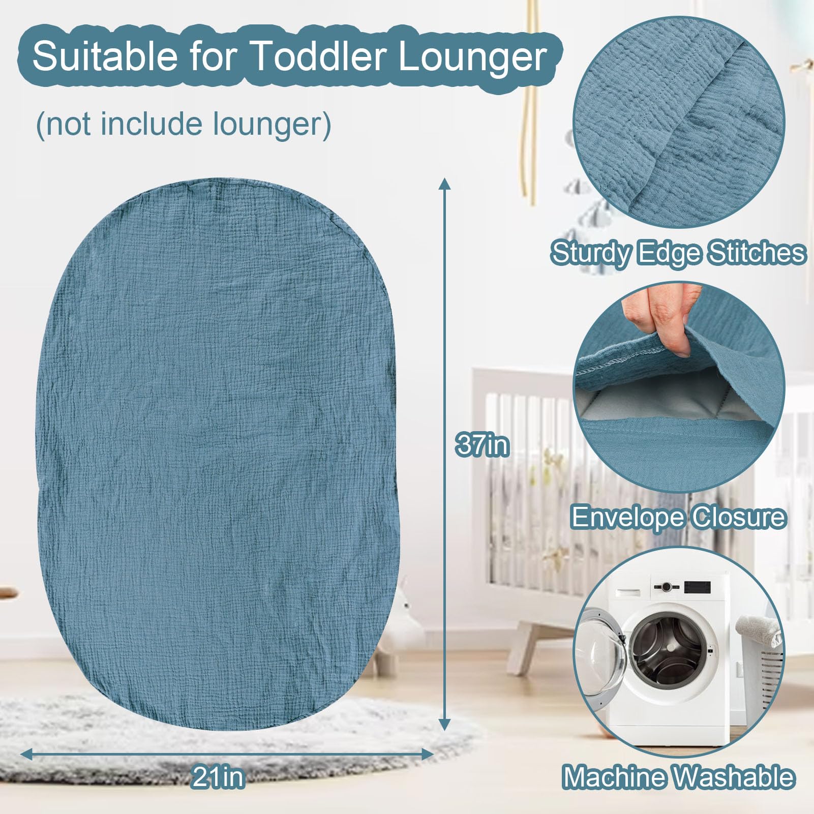 Hooyax Muslin Lounger Cover machine washable for easy cleaning