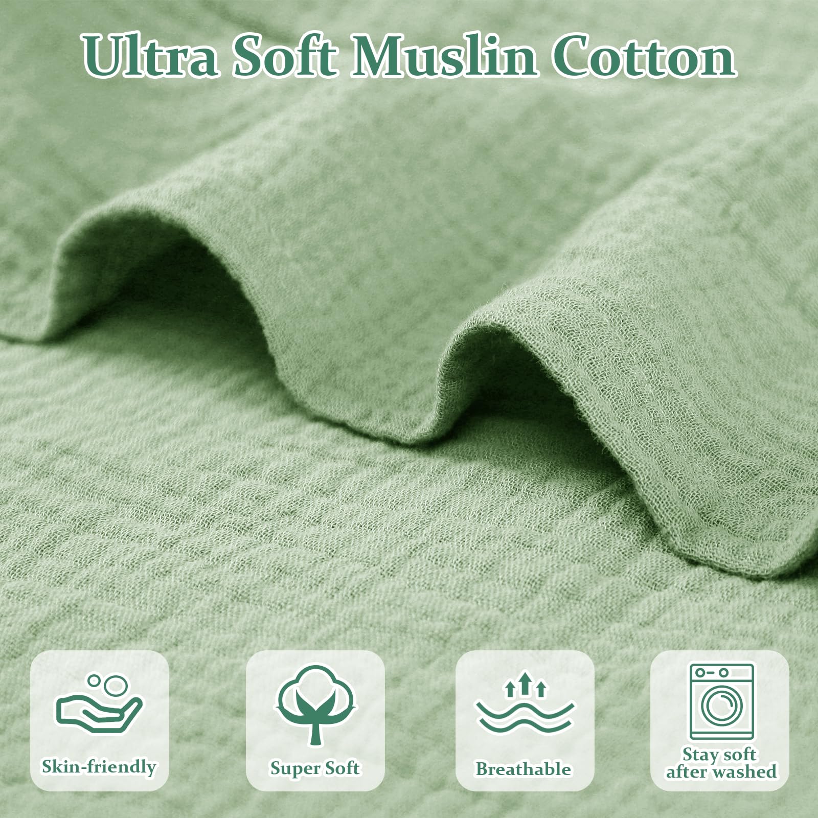 Hooyax muslin lounger cover showing reinforced stitching for durability