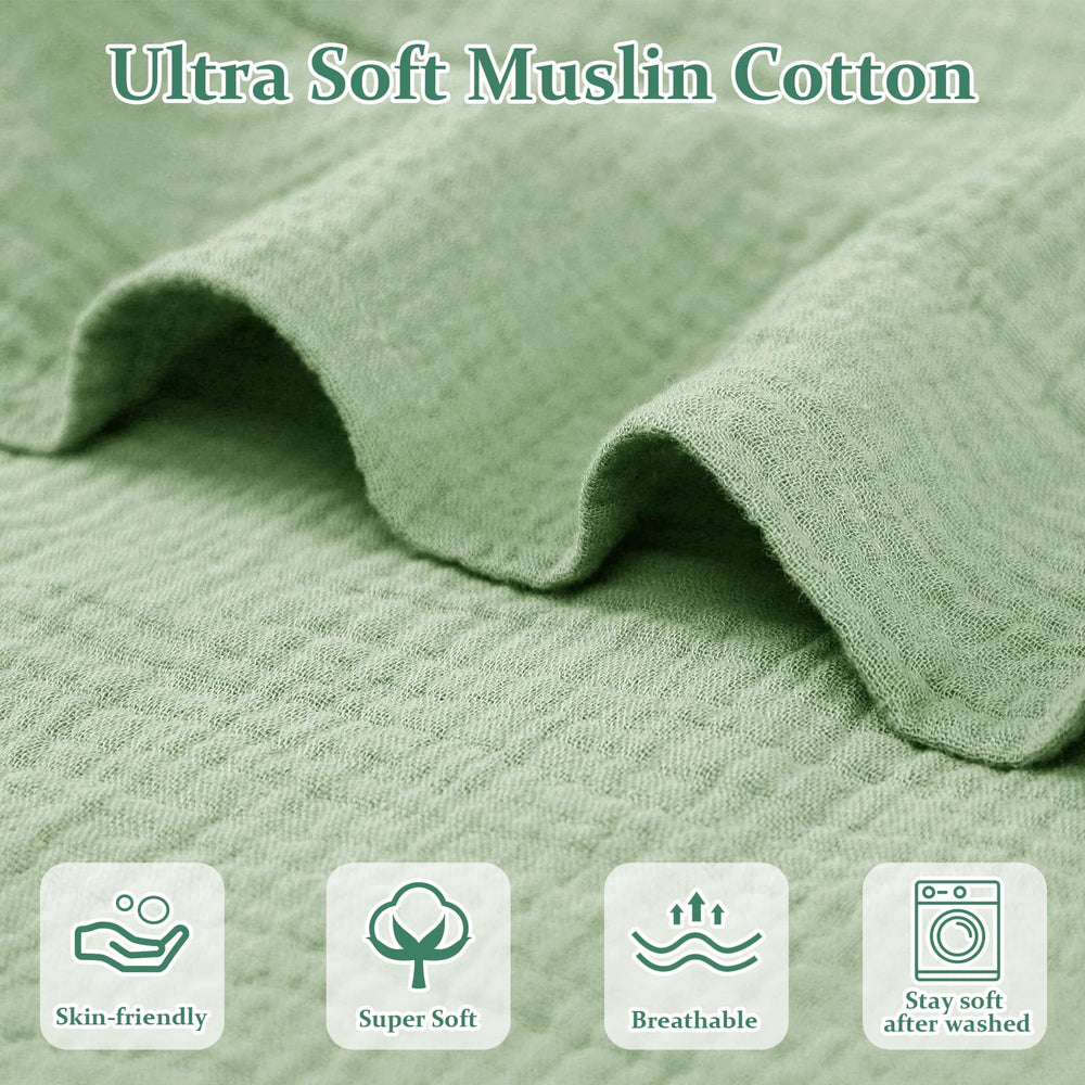 Hooyax muslin lounger cover showing reinforced stitching for durability