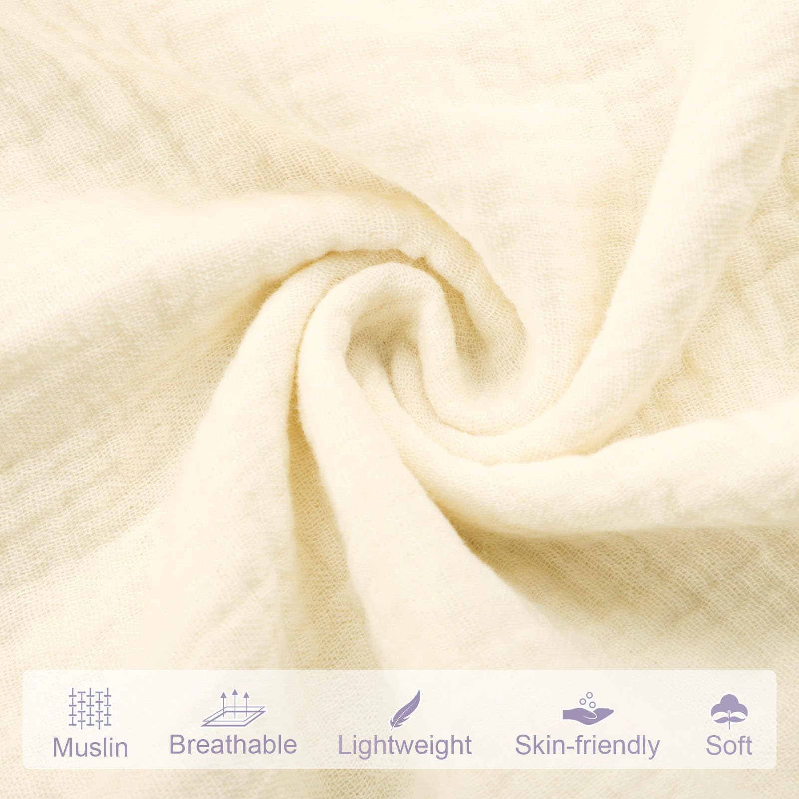 Hooyax muslin lounger cover soft texture for gentle skin contact.