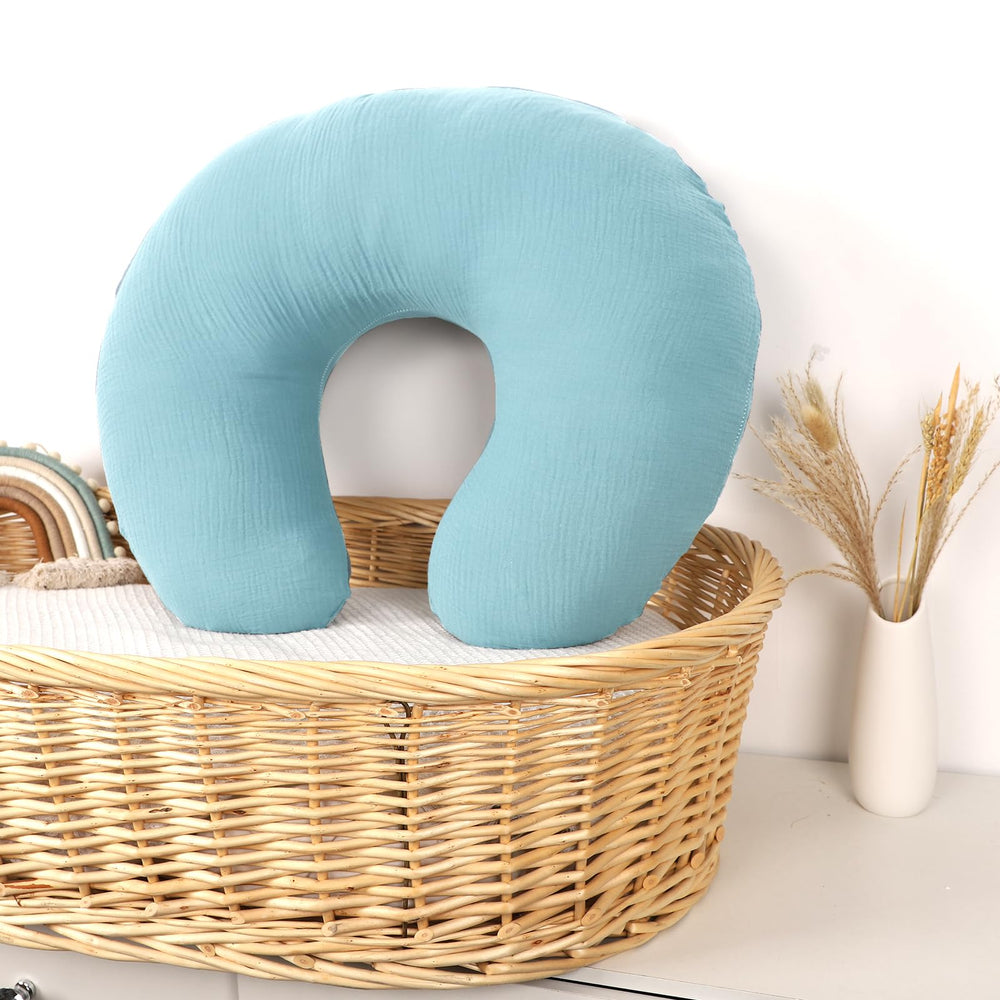 Hooyax muslin nursing pillow covers breathable muslin ideal for warm days.