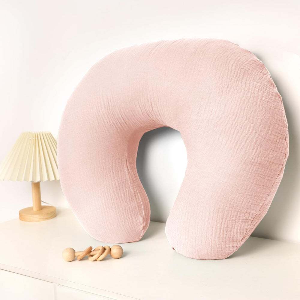 Hooyax muslin nursing pillow covers durable stitching shown after washes.
