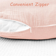 Hooyax muslin nursing pillow covers fabric detail with gentle weave for delicate baby skin.