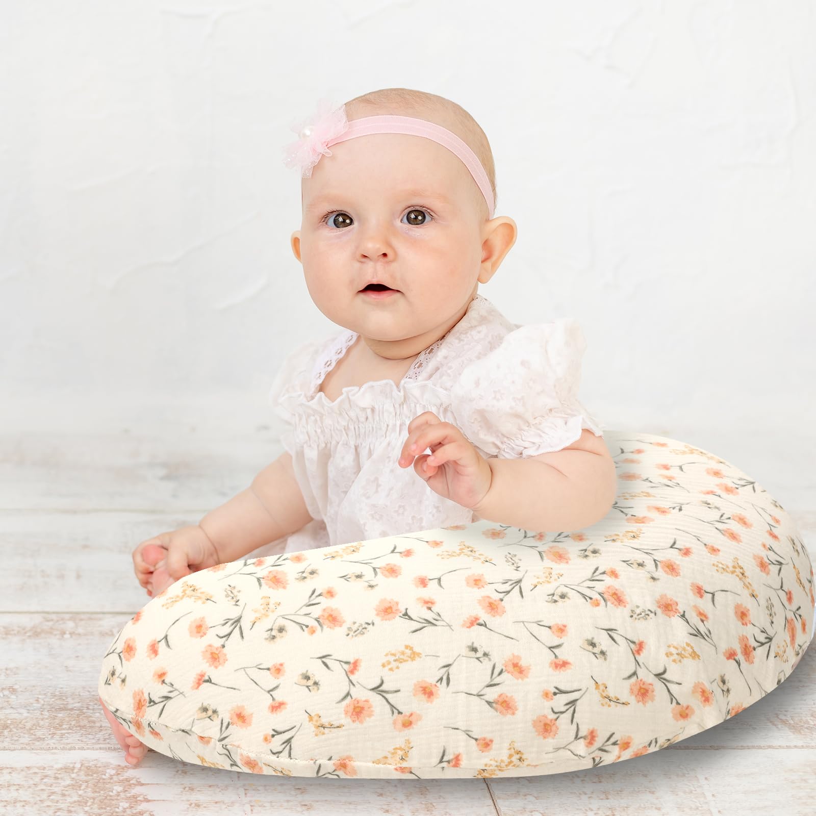 Hooyax muslin nursing pillow cover fits standard pillows securely with a sleek invisible zip