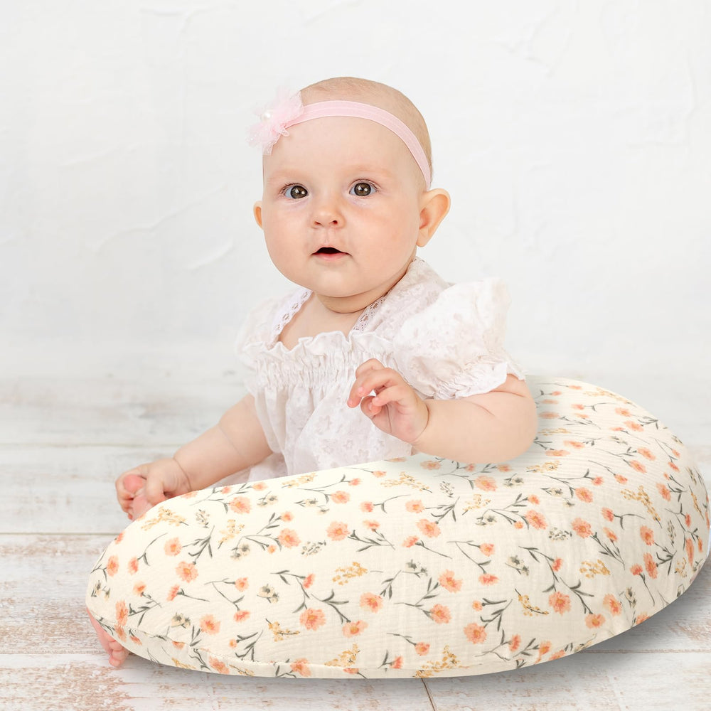 Hooyax muslin nursing pillow cover fits standard pillows securely with a sleek invisible zip