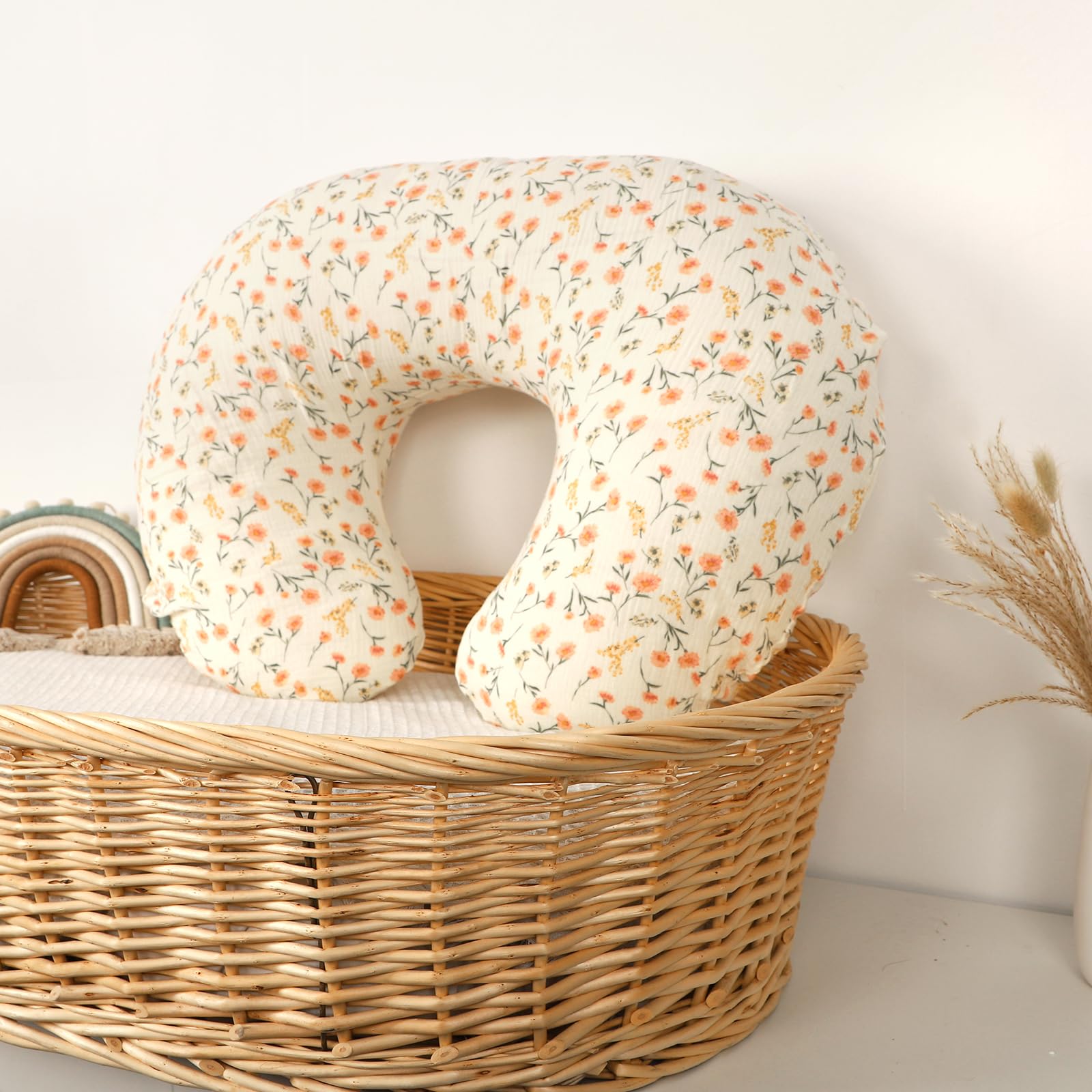 Hooyax muslin nursing pillow cover gift-ready packaging for baby showers