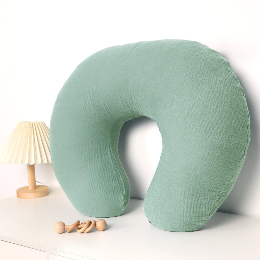 Hooyax green-gray pillow slipcover ideal for newborns and busy parents.
