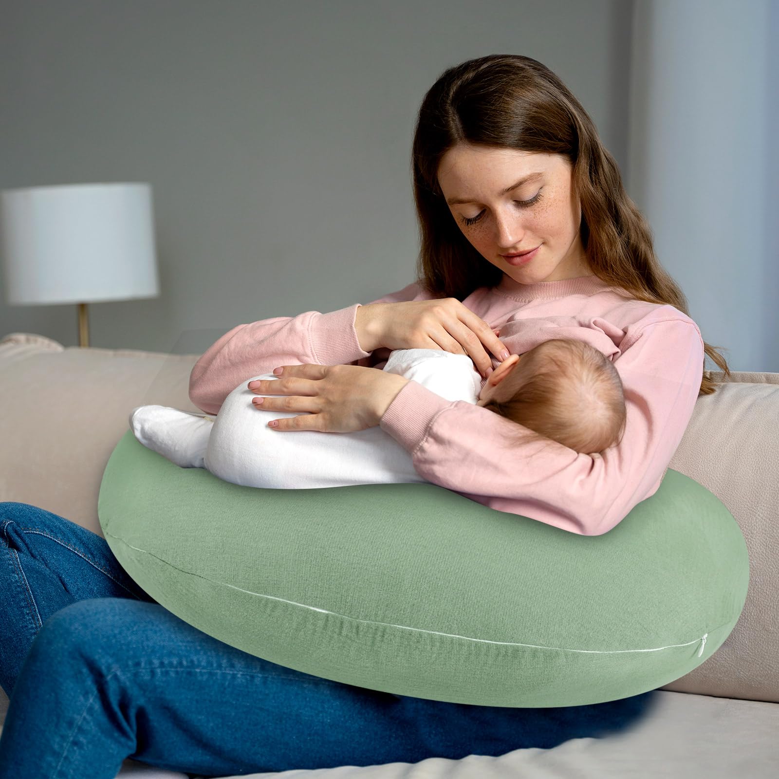 Hooyax muslin nursing pillow cover—gift-ready for baby showers.