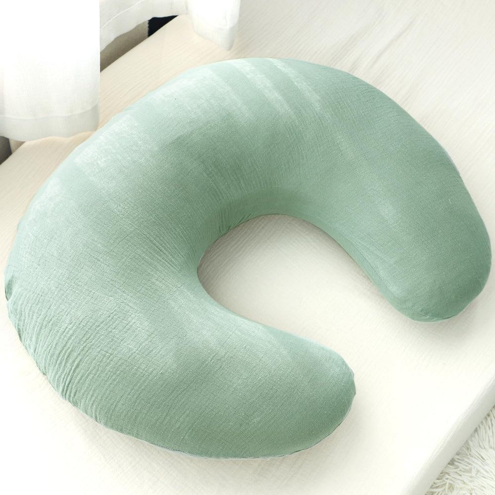 Hooyax muslin nursing pillow cover baby friendly, gentle on skin.