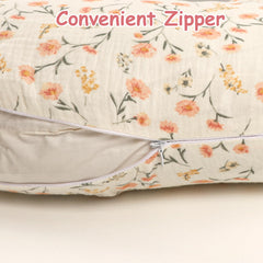 Hooyax muslin nursing pillow cover invisible zipper ensures quick, clean pillow changes