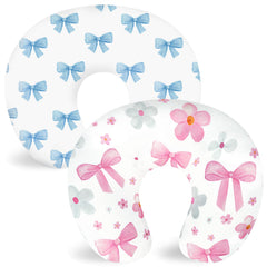 Hooyax nursing pillow cover with bow and flower pattern for calm feeding sessions