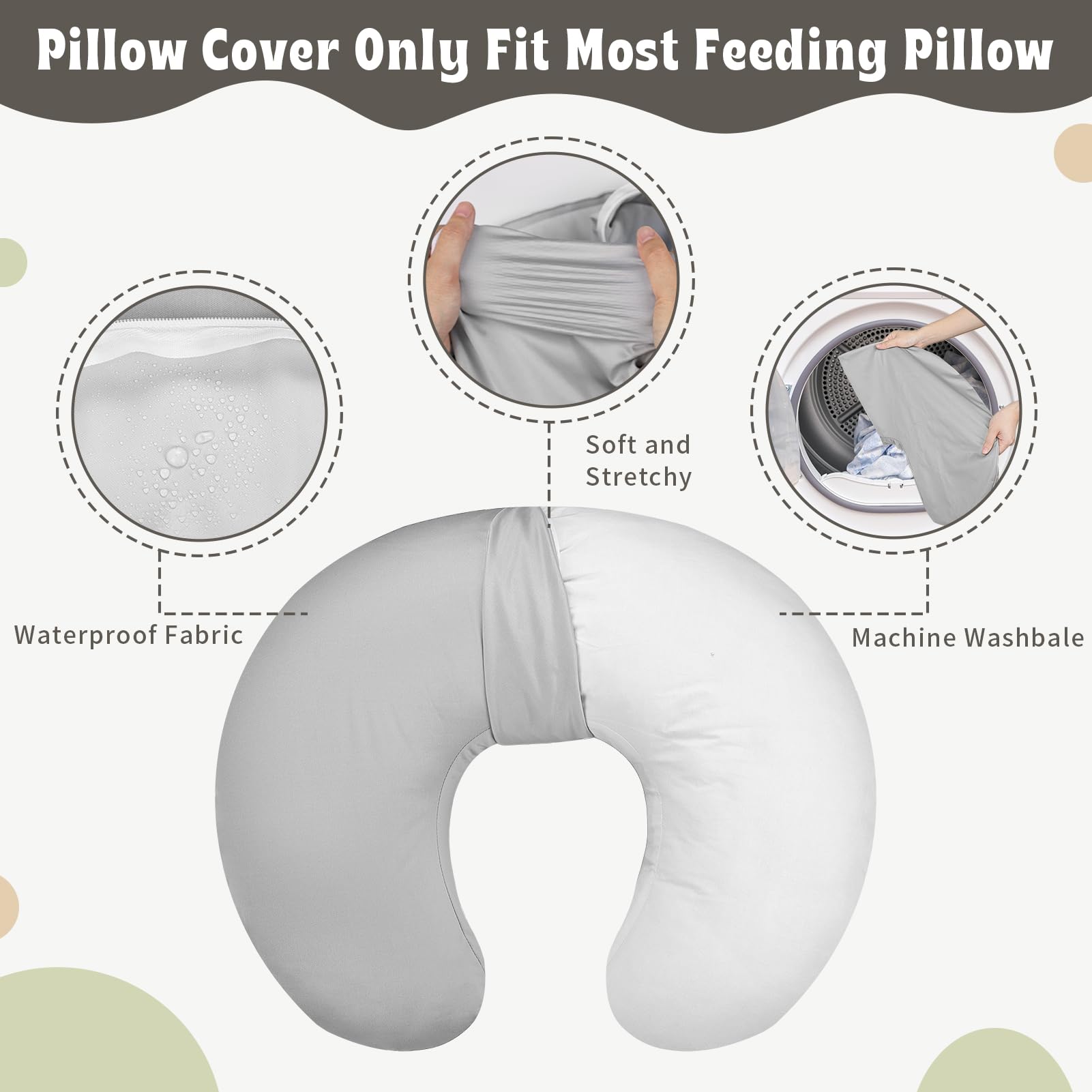 Hooyax perfect-fit nursing pillow cover fits most standard pillows.