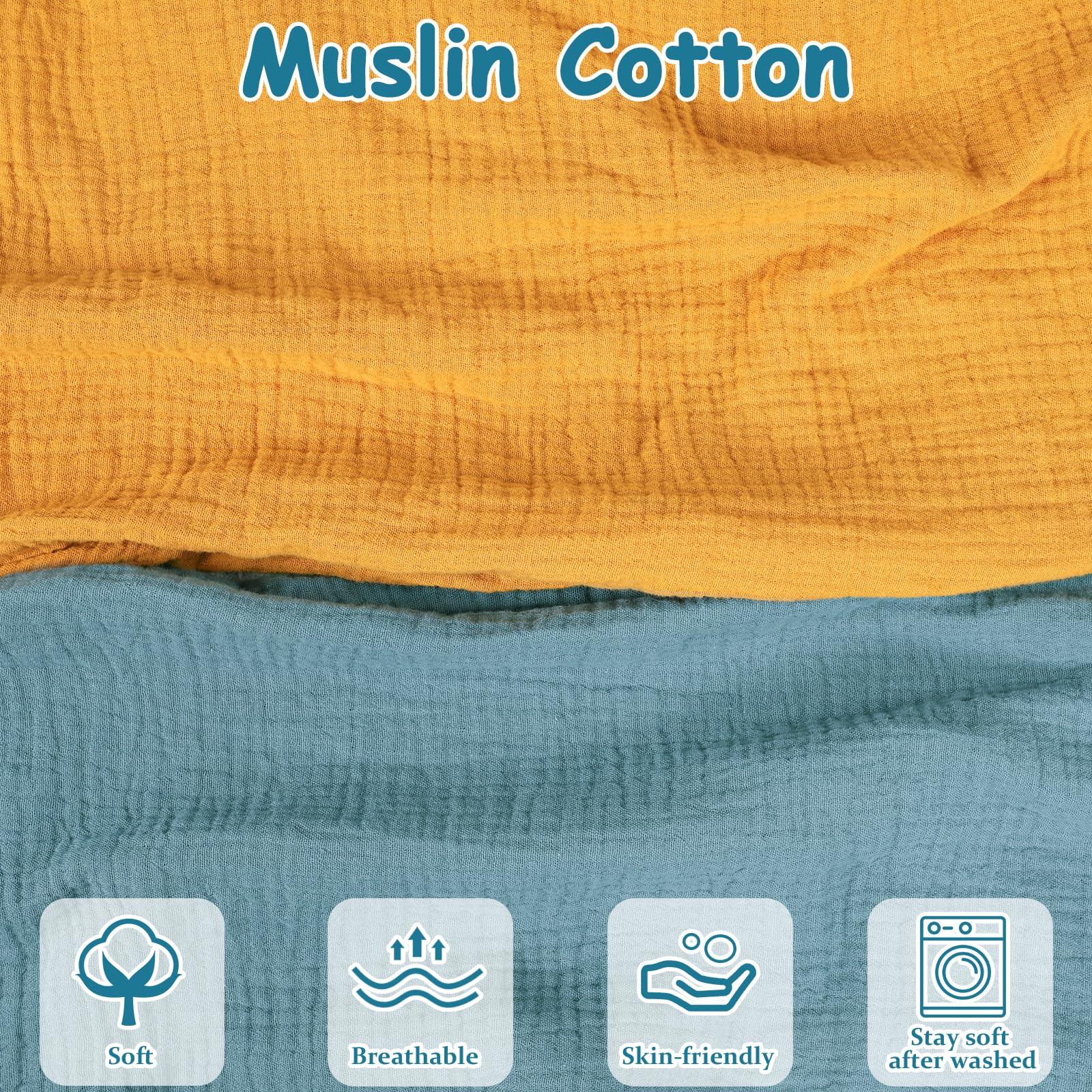 Hooyax soft muslin texture pillow cover keeps baby cool.