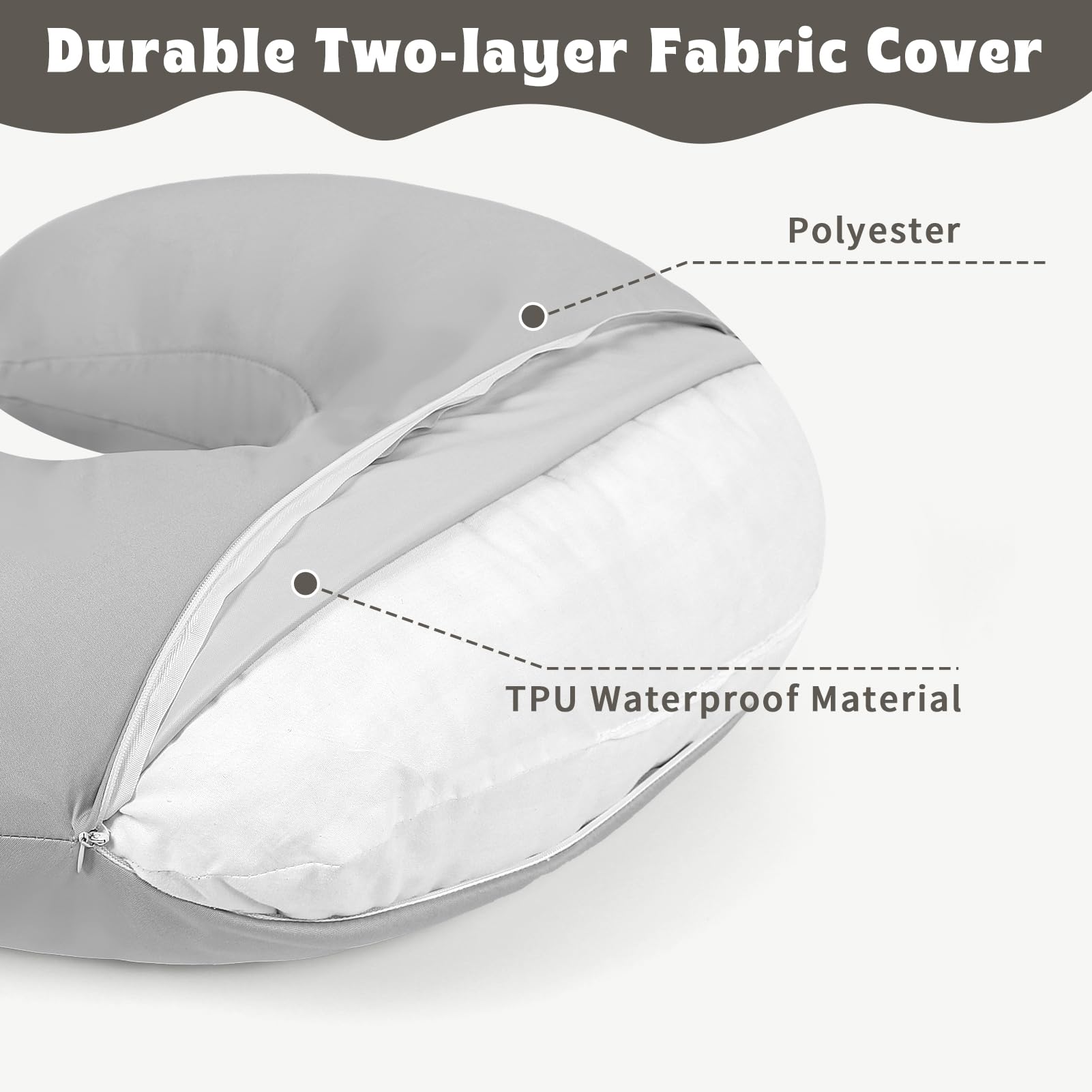 Hooyax stretchy nursing cover slipcase on a standard pillow for easy fit.