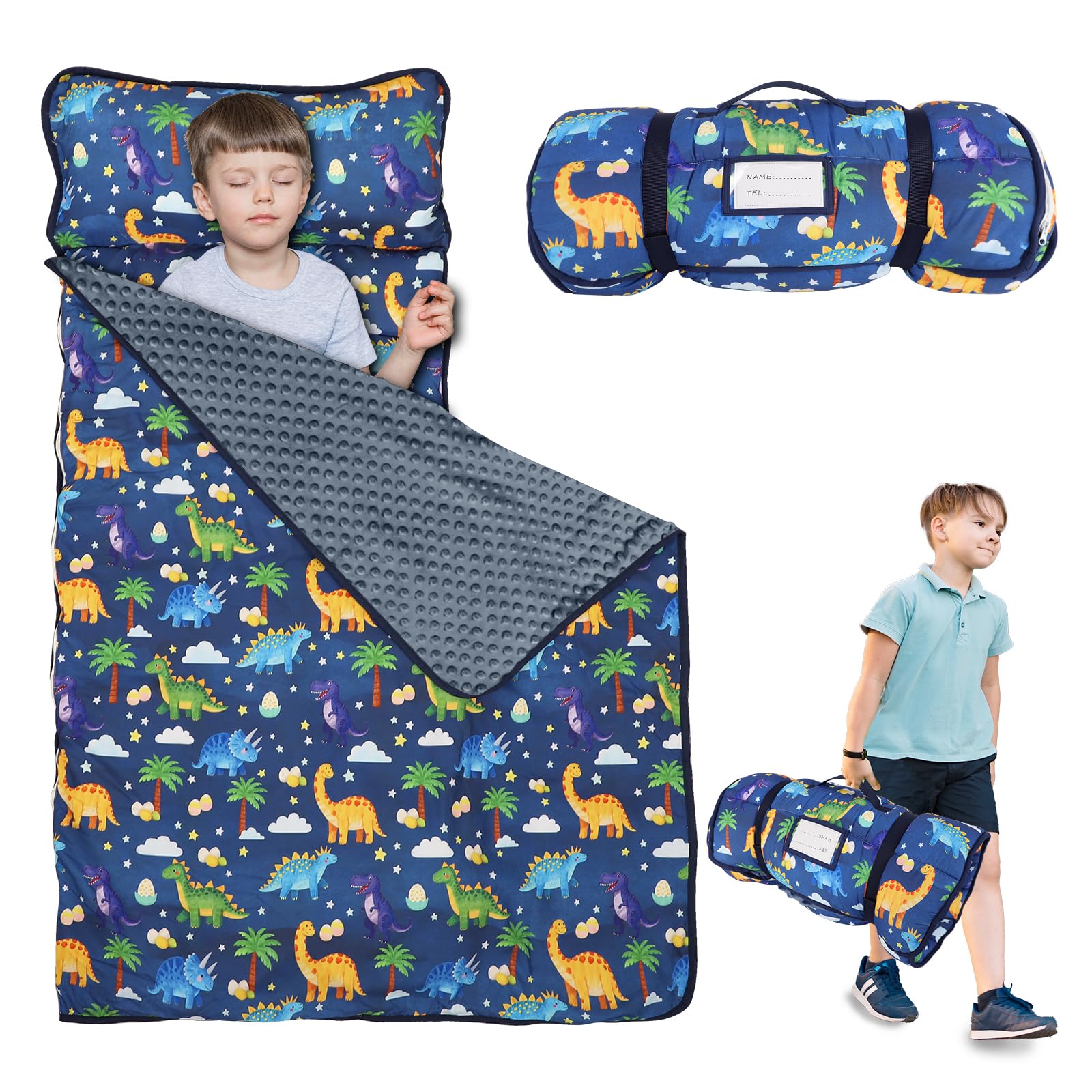 Hooyax dinosaur pattern nap mat invites cozy nap time for toddlers