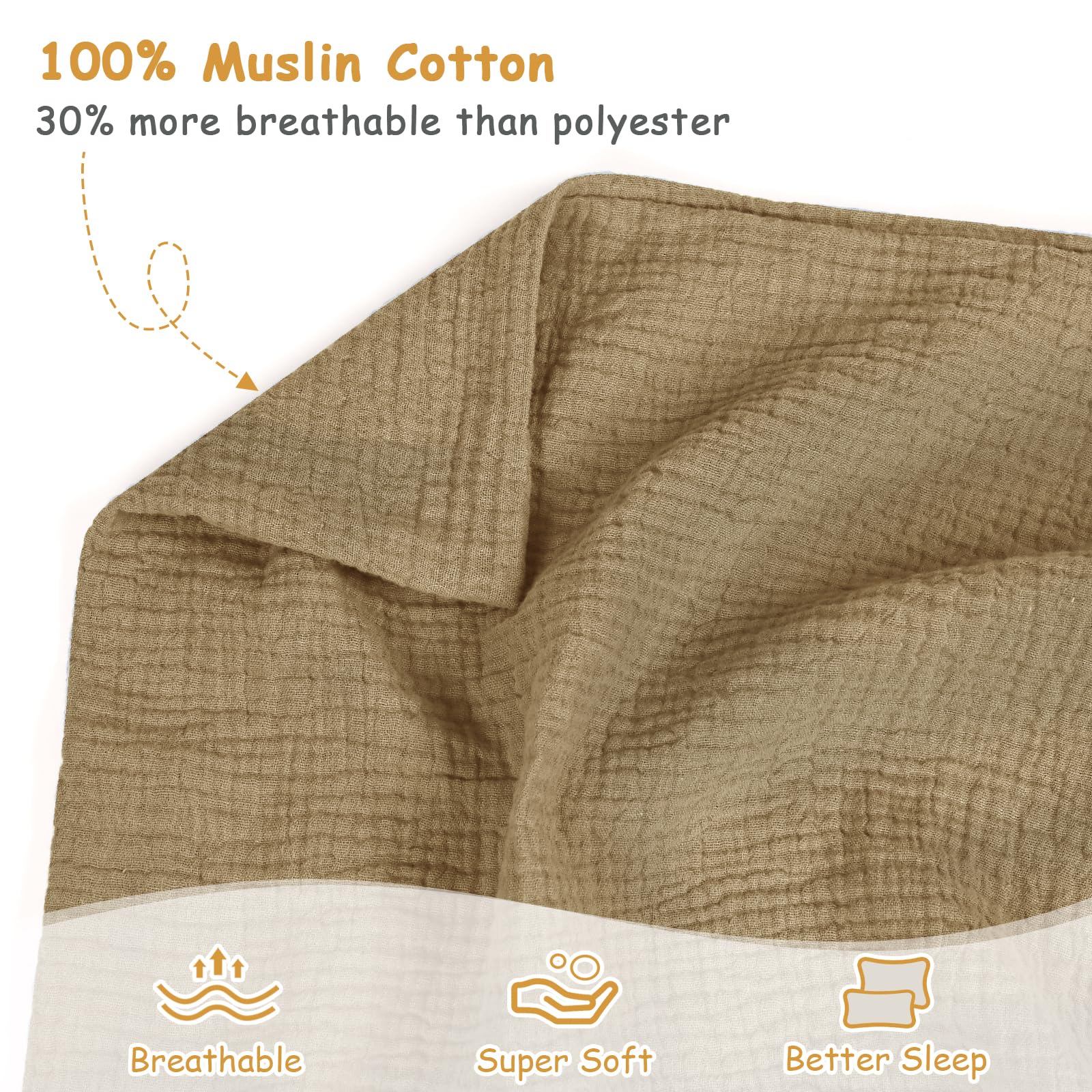 Hooyax durable muslin pillowcase stays soft after washing