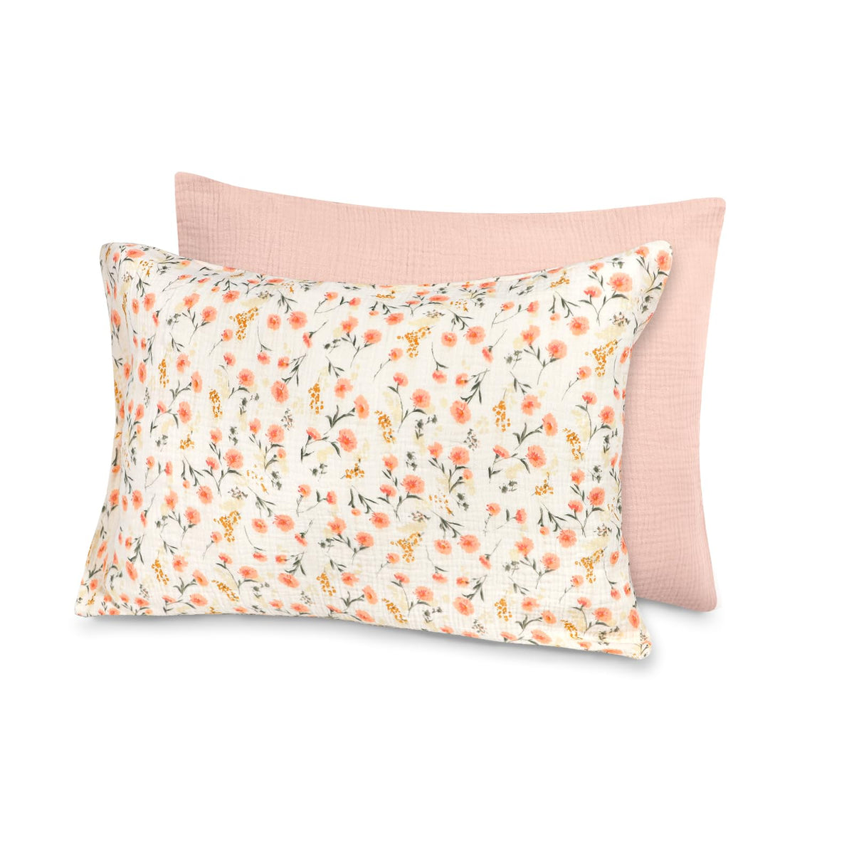 Hooyax toddler pillowcase in pink flower pattern for soft, breathable nights.