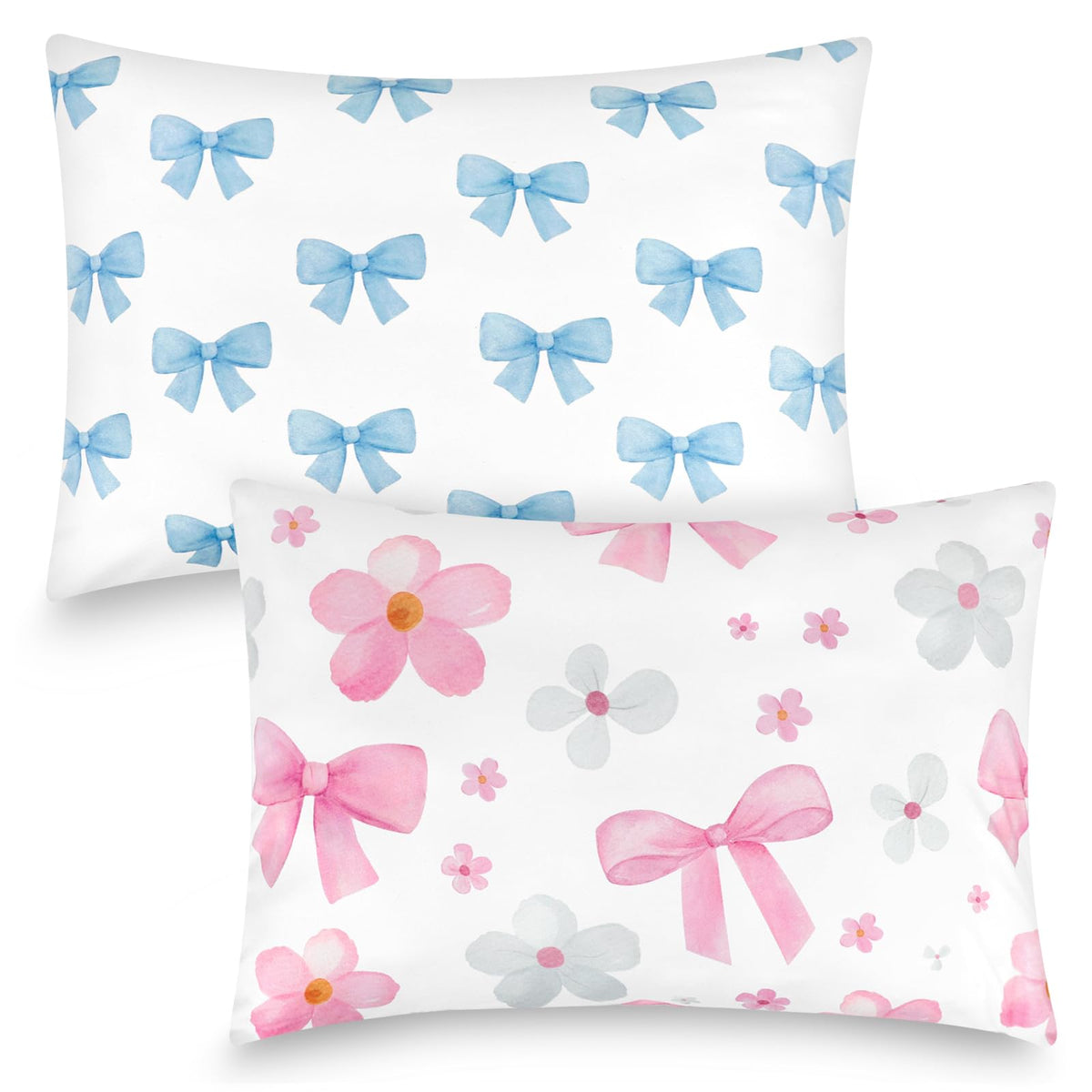 Hooyax toddler pillowcase two-pack in soft-stretch fabric for gentle sleep.
