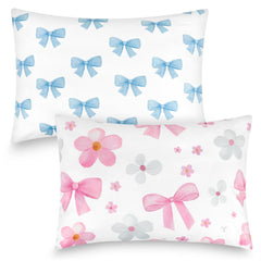 Hooyax toddler pillowcase two-pack in soft-stretch fabric for gentle sleep.