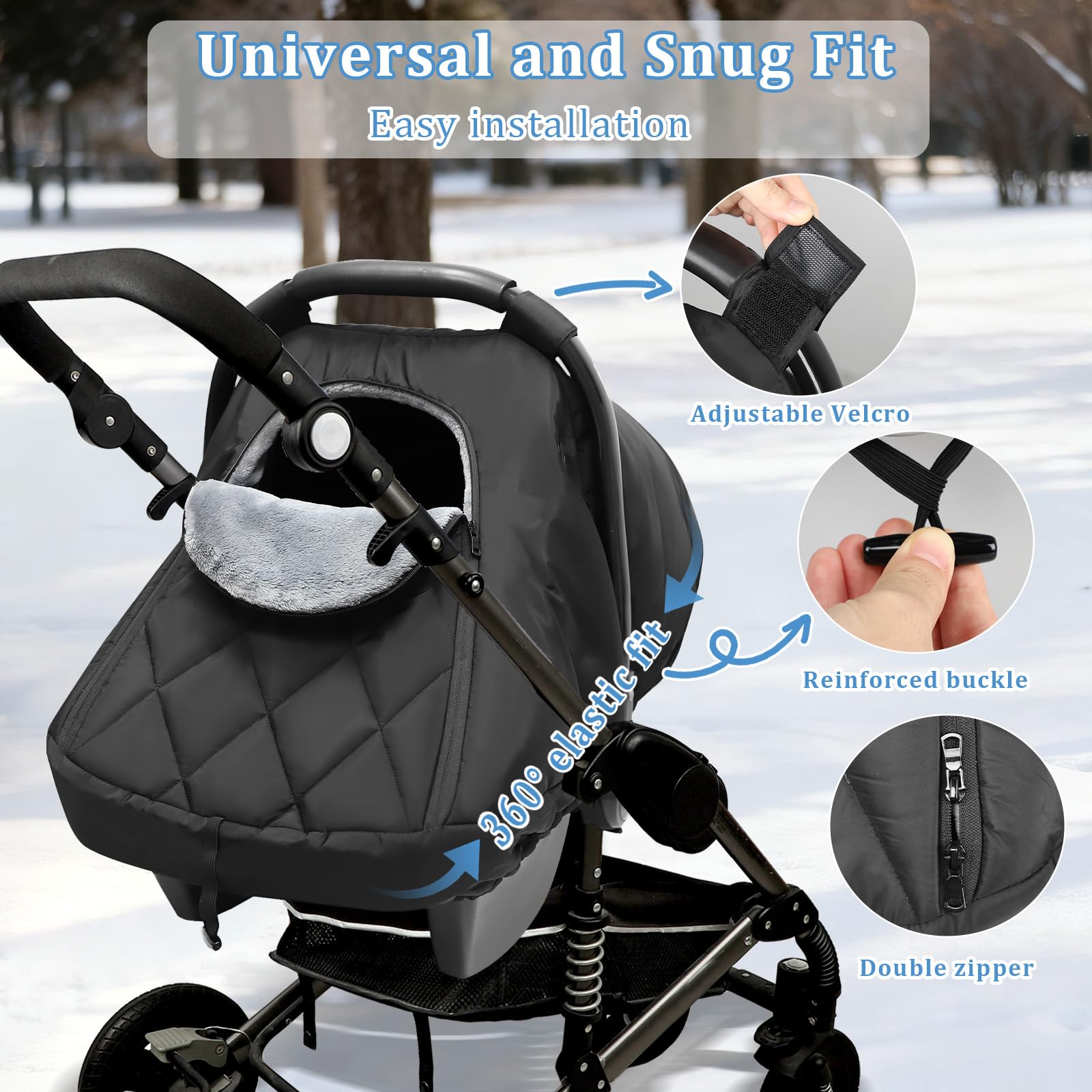 Hooyax universal fit works with most infant seats and strollers.