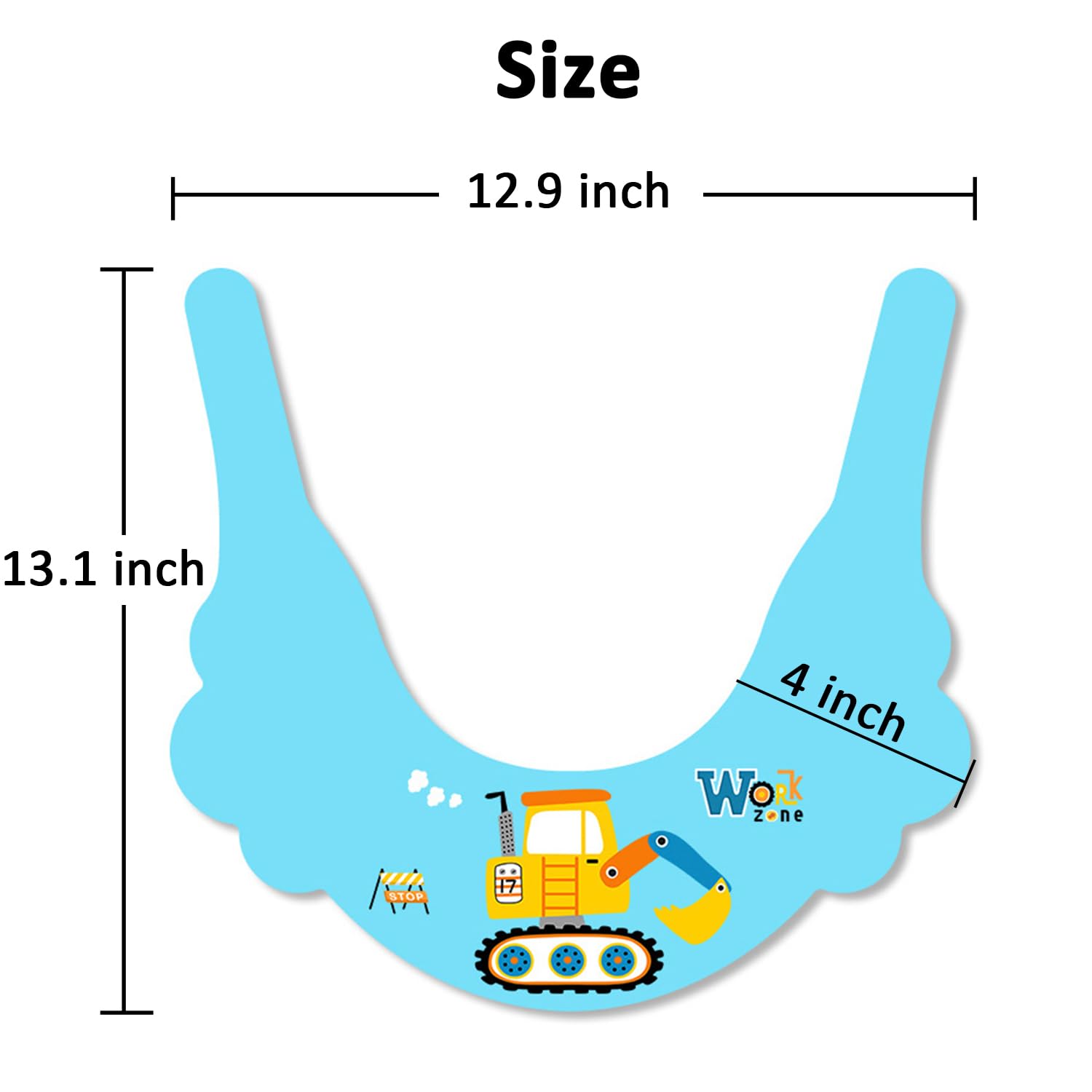 HOOYEE non-collapsible shower cap stays rigid during rinsing blue excavator