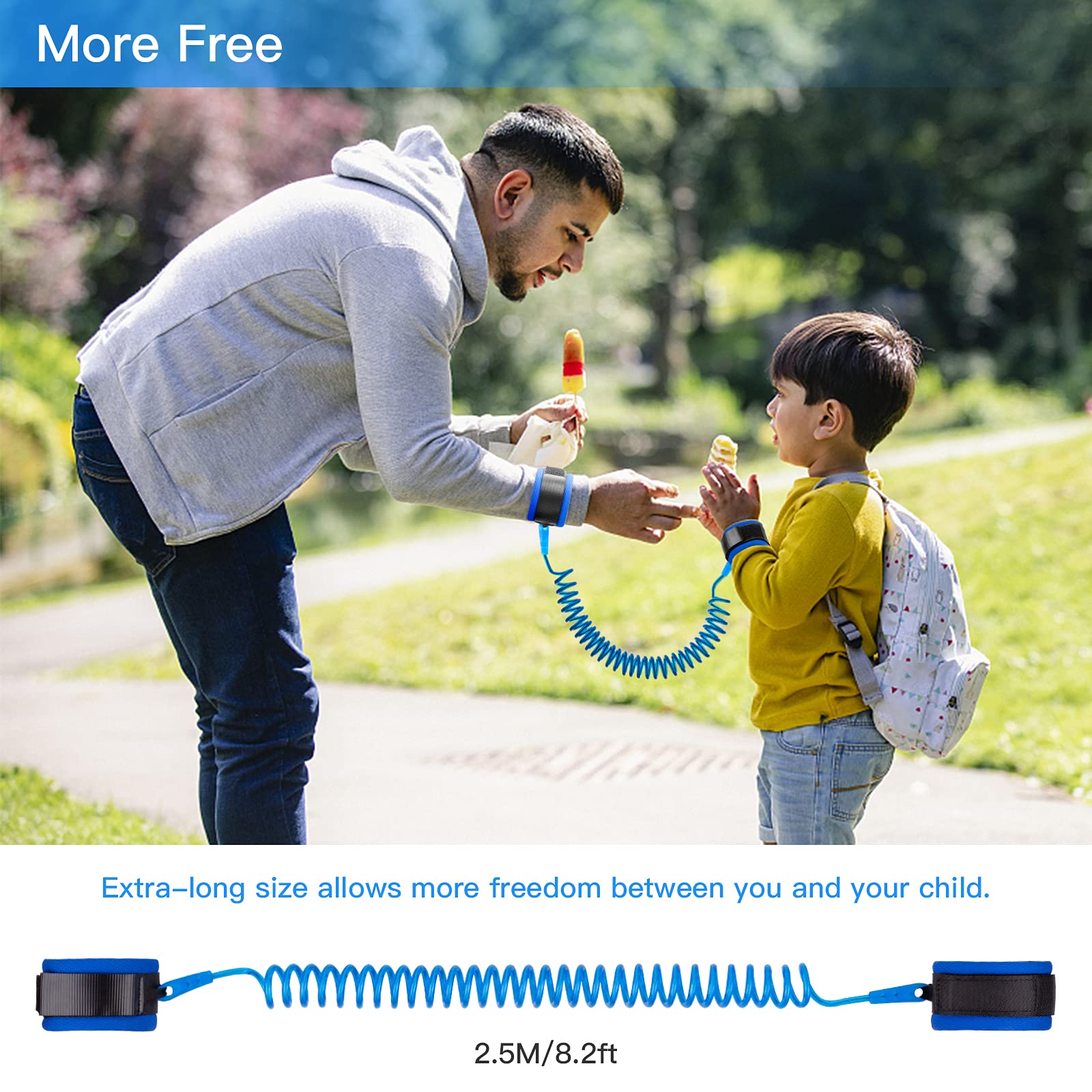 Hooyyene wrist link extended to 8.2ft for flexible distance.