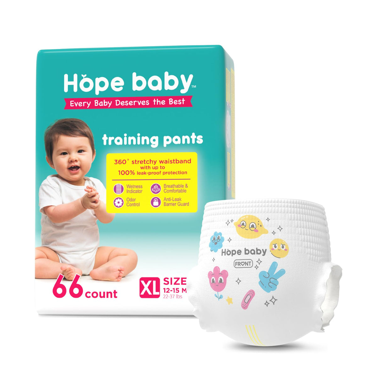 HOPE BABY 3T-4T training pants with a soft outer cover for comfortable wear.