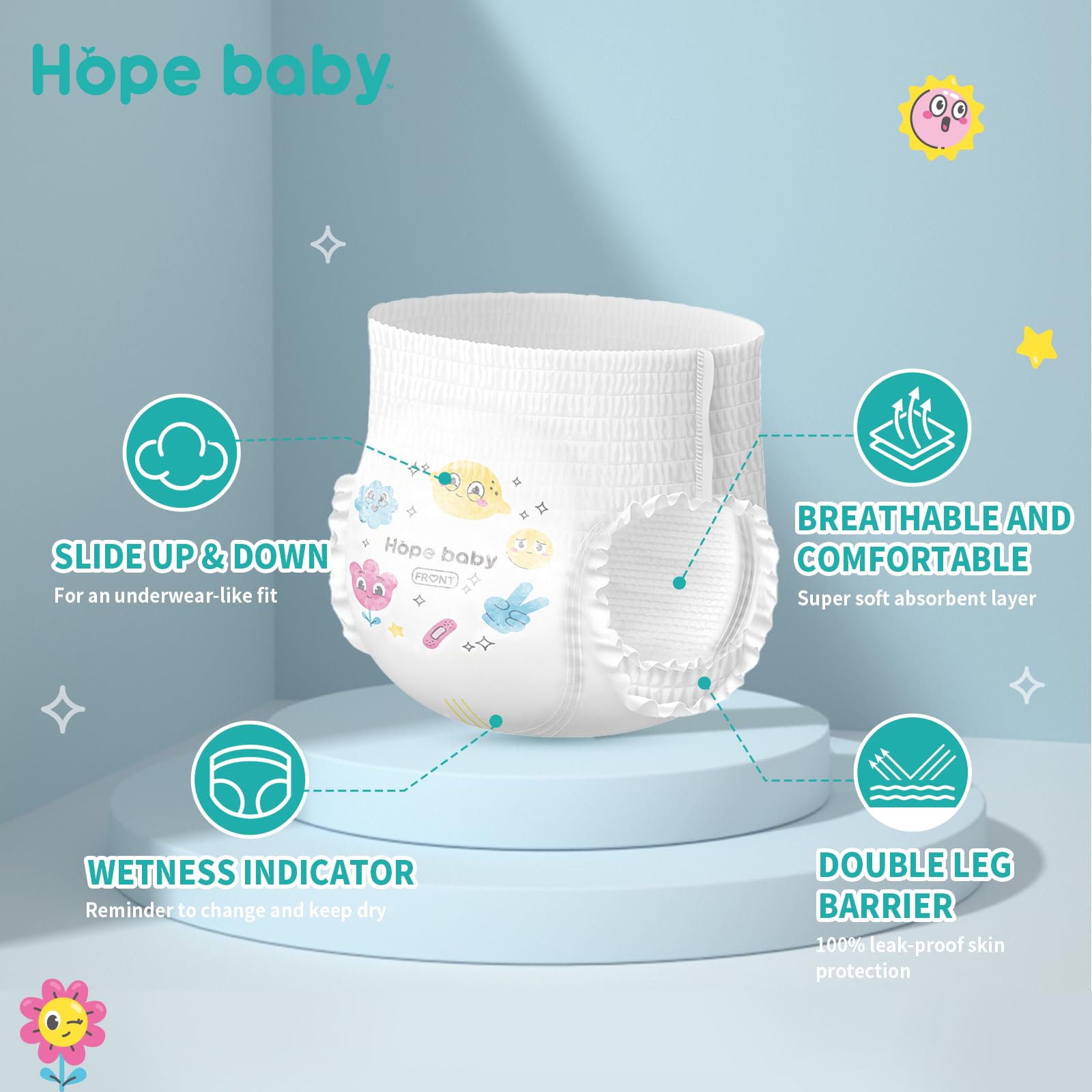 HOPE BABY 4T-5T pants with easy-on, easy-off design for potty training.