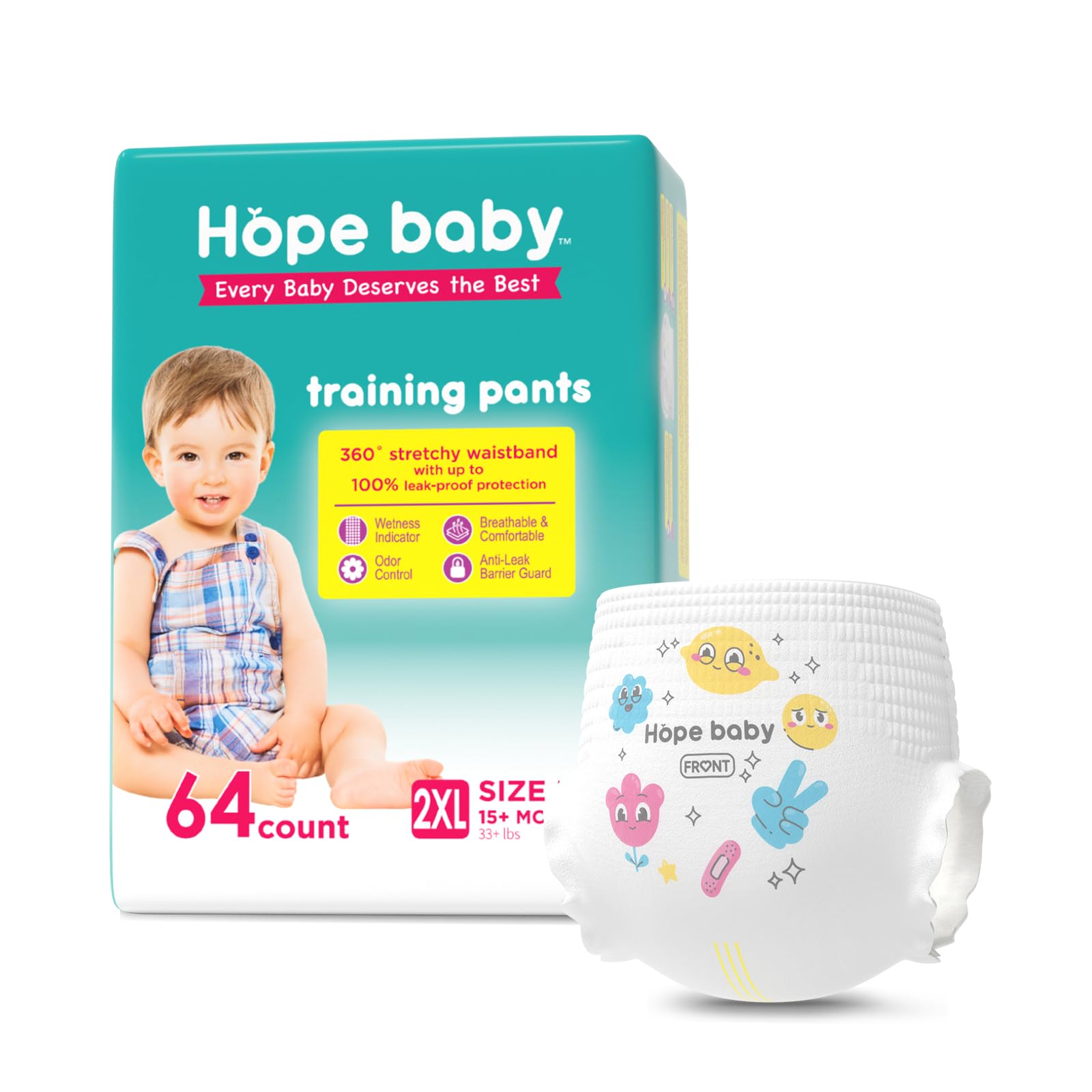 HOPE BABY training underwear with a soft all-around waistband for easy wear.