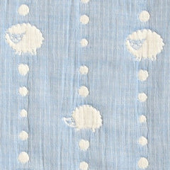 Hoppetta sky blue double gauze sleeper full-length view for baby comfort.