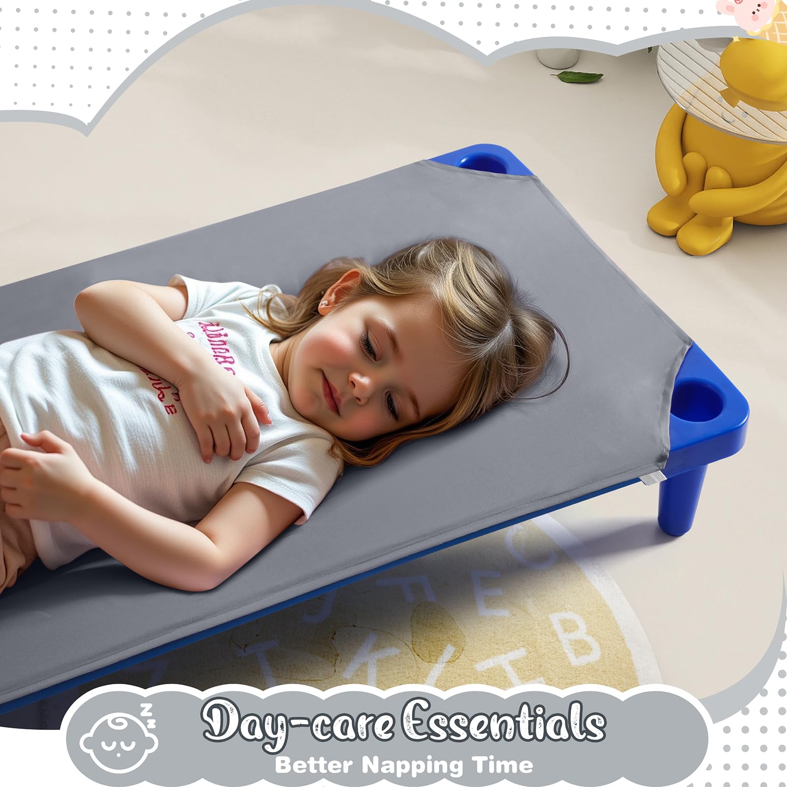 Horbaunal cot sheets feature secure elastic corners to stay in place.
