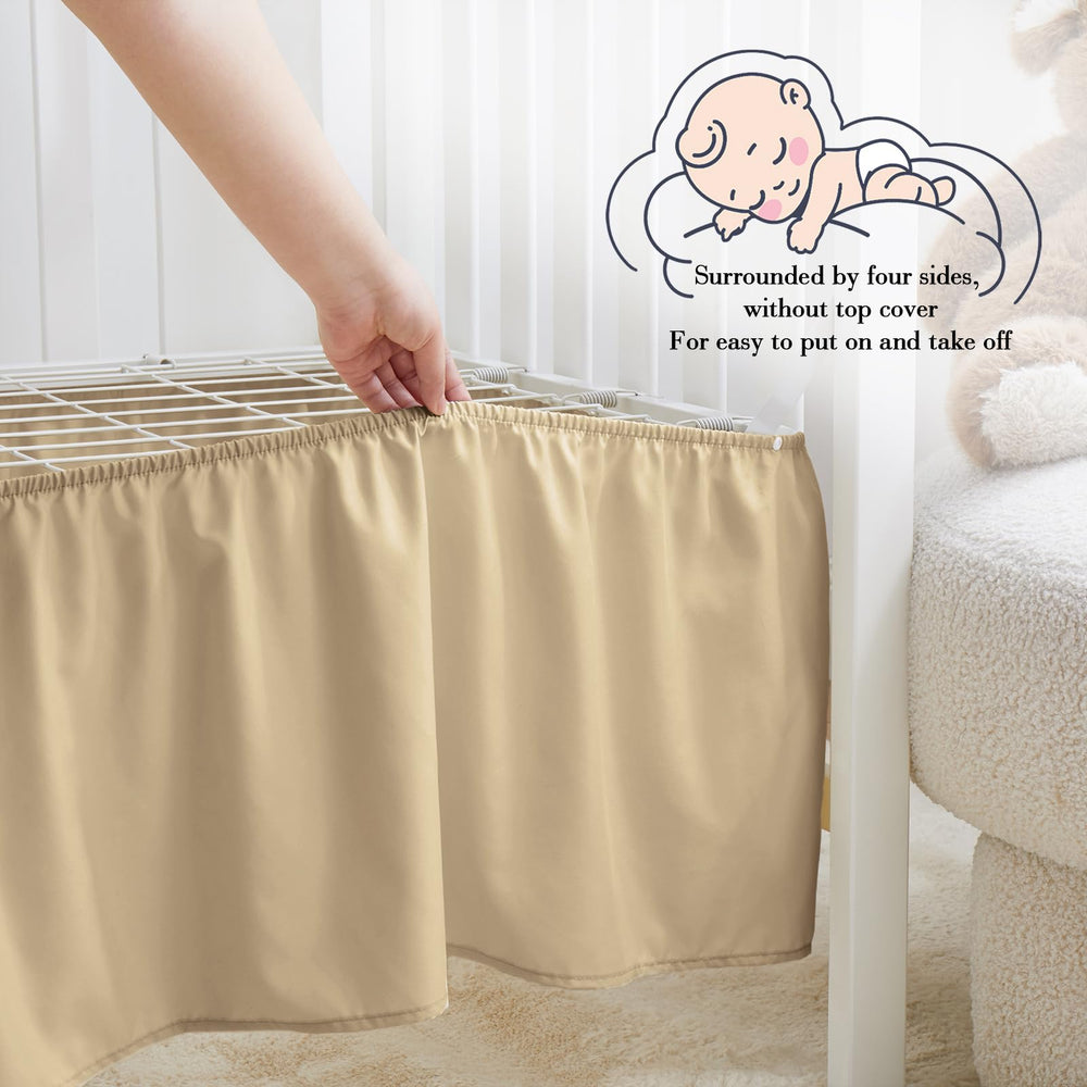 Horbaunal crib sheet 52x28 with an 8-inch pocket for snug fit.