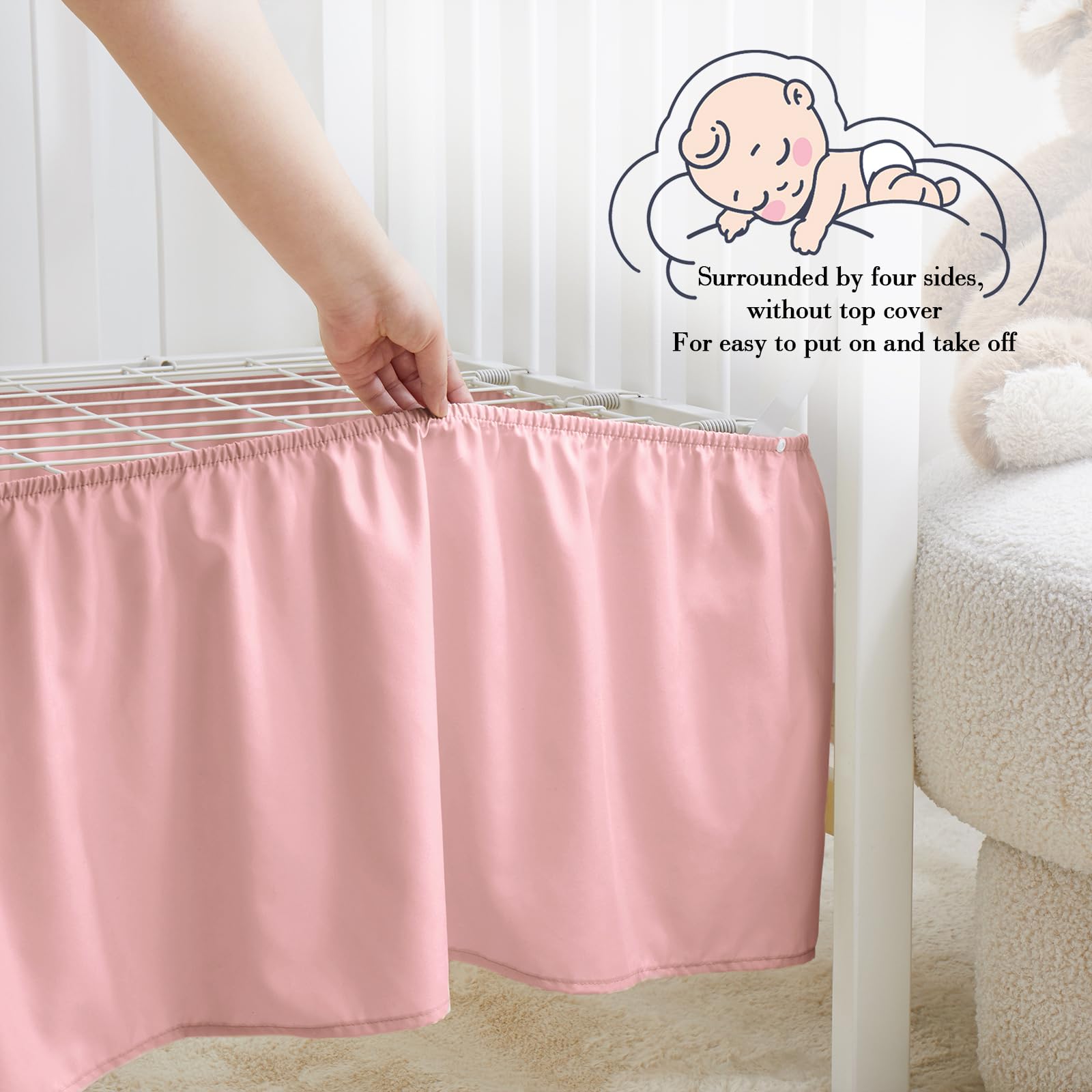 Close-up of Horbaunal pink ruffle detail adds charming texture.