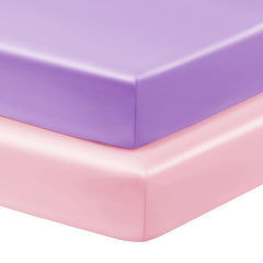 Horbaunal satin crib sheet pink offers silky softness for gentle baby skin.