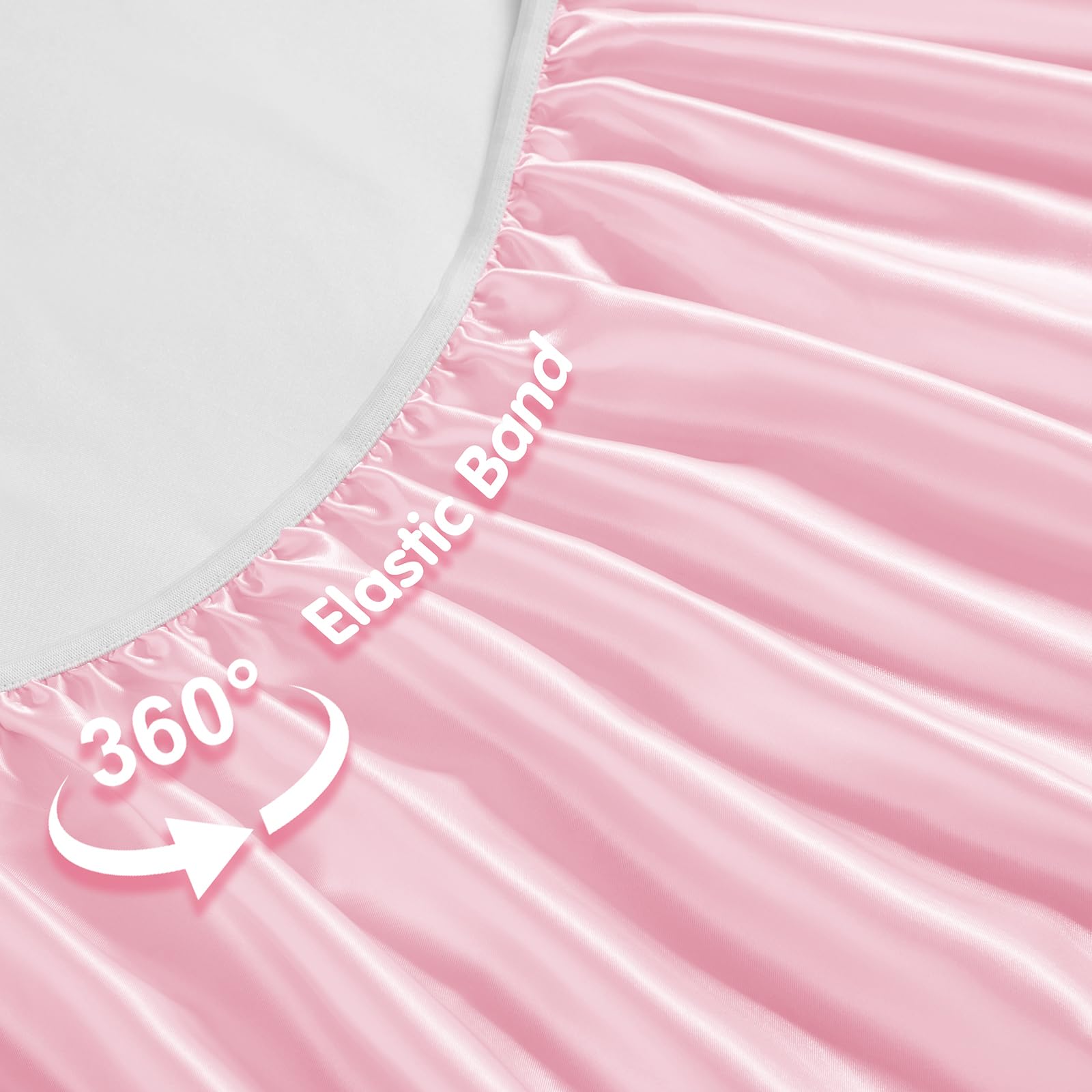 Horbaunal white satin crib sheet on crib showcases easy-care finish