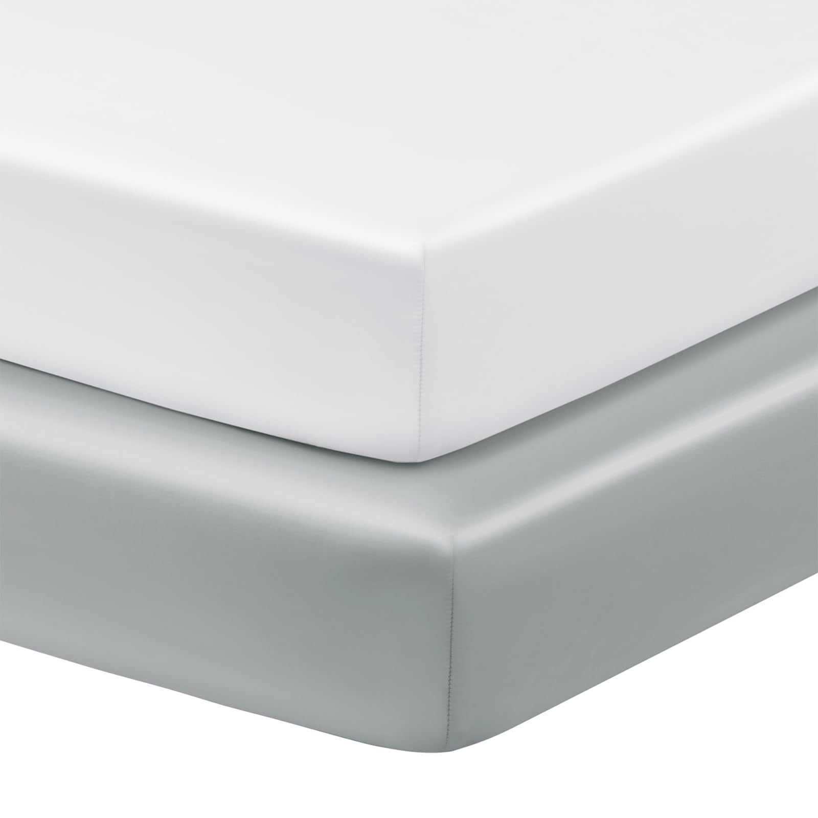 Horbaunal satin pack n play sheet in white with soft-touch finish for baby comfort.
