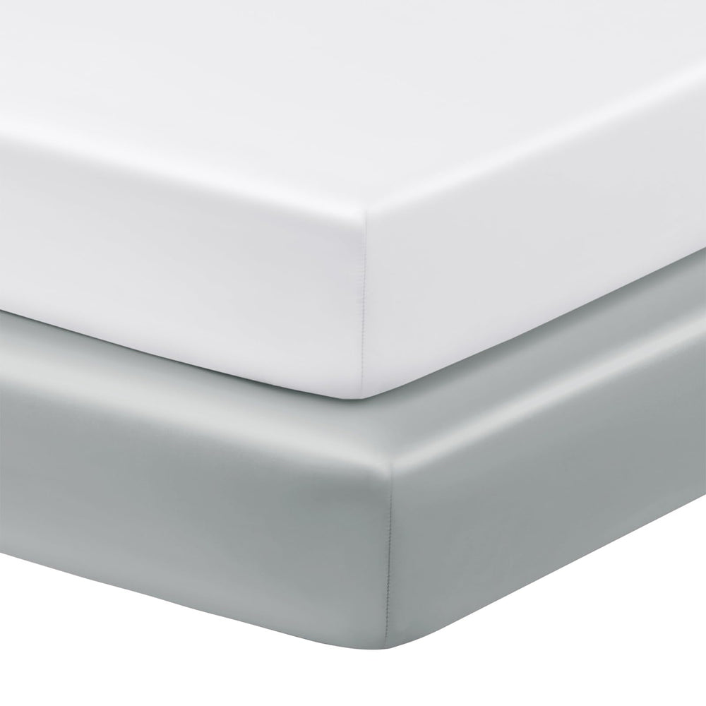 Horbaunal satin pack n play sheet in white with soft-touch finish for baby comfort.