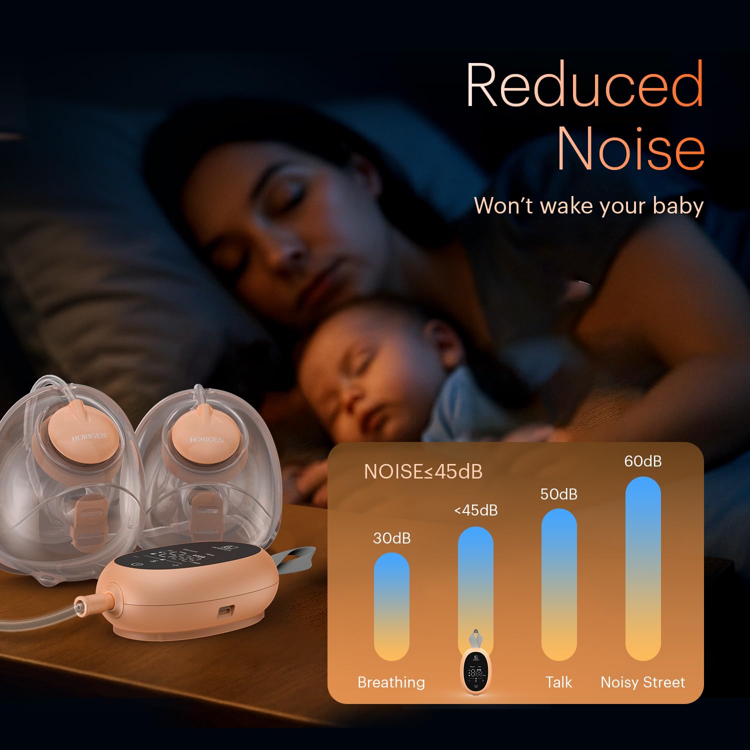 HORIGEN D6 low-noise motor under 40dB for discreet pumping