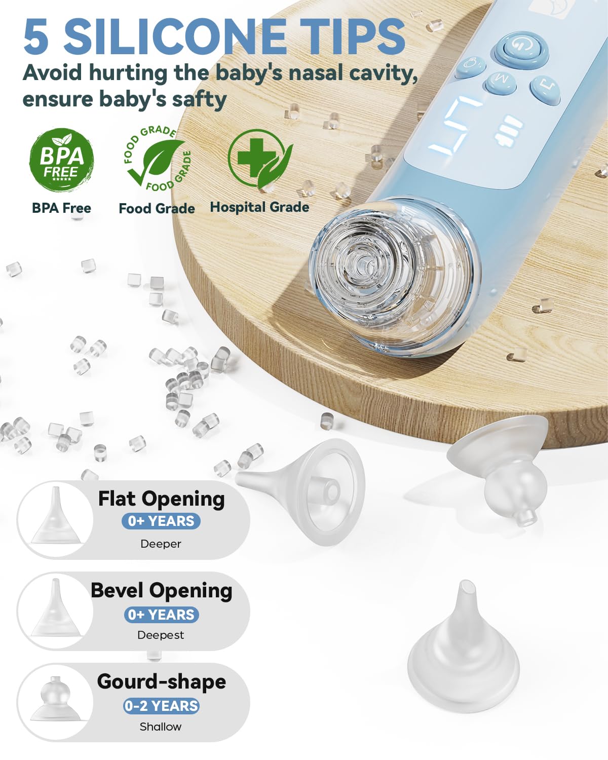 Removable cup and tips for easy at-home cleaning after use