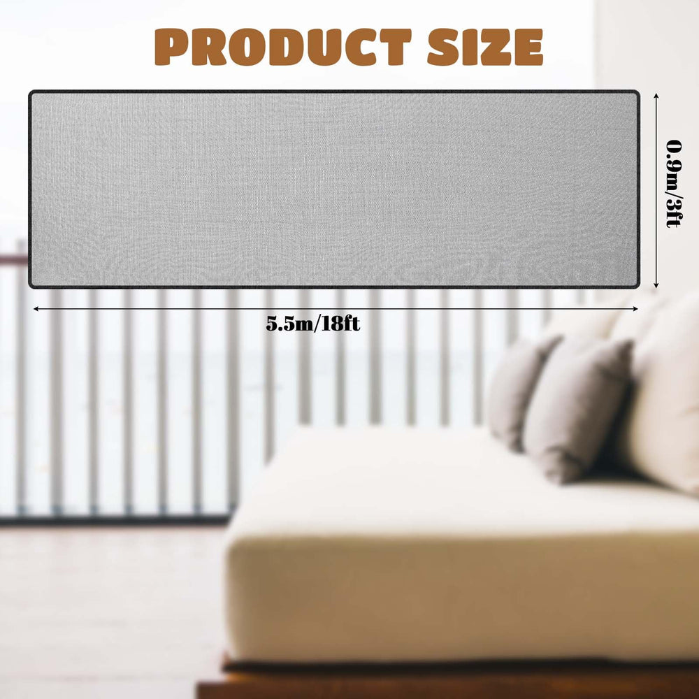 Hosuly baby gate net with fine 0.5 cm mesh protects edges.