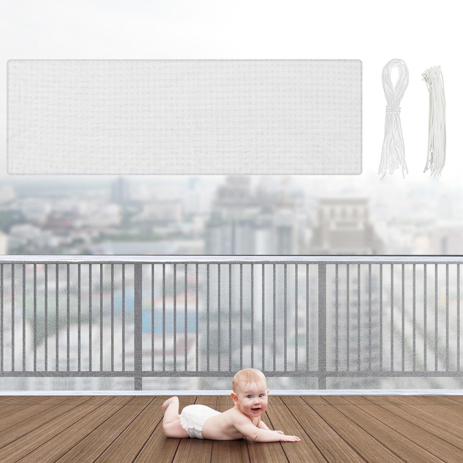 Hosuly Banister Guard rail cover provides safe balcony protection for kids.