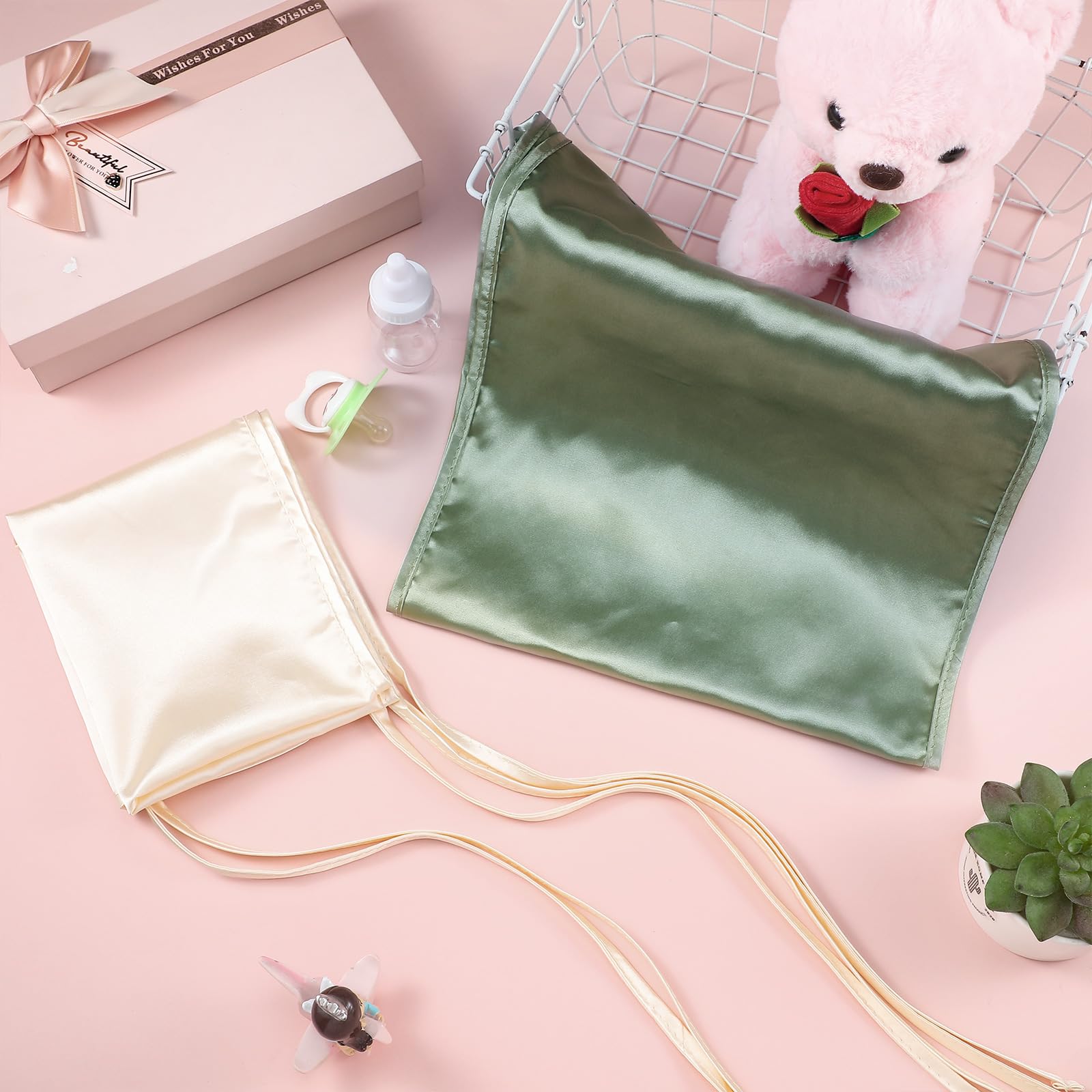 Hosuly satin bassinet sheet with band-edge fit wraps standard shapes securely.