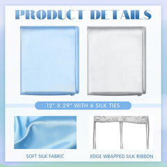 Hosuly satin bassinet sheet in light blue close-up highlighting gentle touch for baby's skin