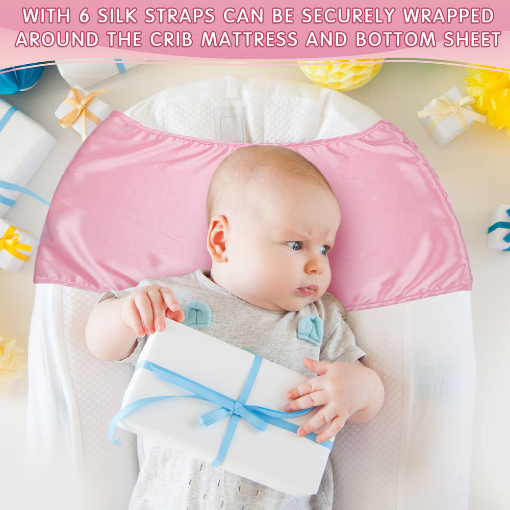 Baby resting on Hosuly satin bassinet sheet for gentle contact