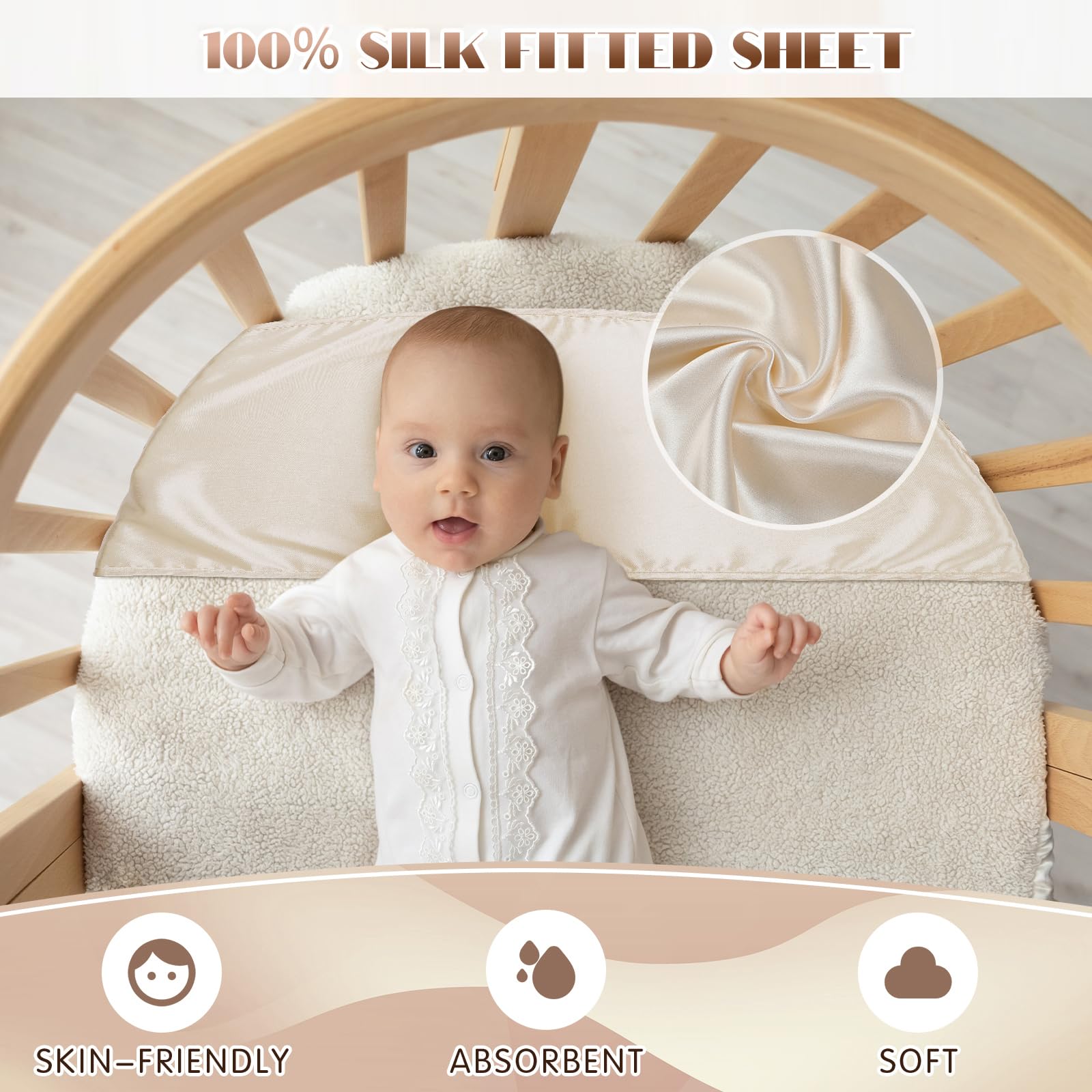 Hosuly two-piece satin bassinet sheet pack ready for color coordination.