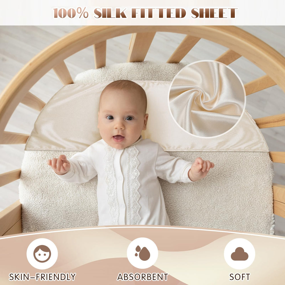 Hosuly two-piece satin bassinet sheet pack ready for color coordination.