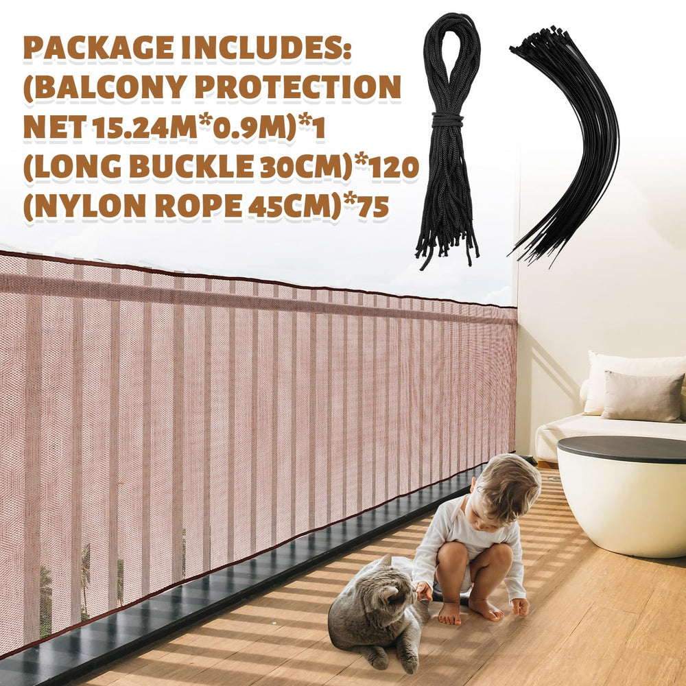 Hosuly stair barrier mesh with 0.5 cm mesh creates a gentle shield and clear view.