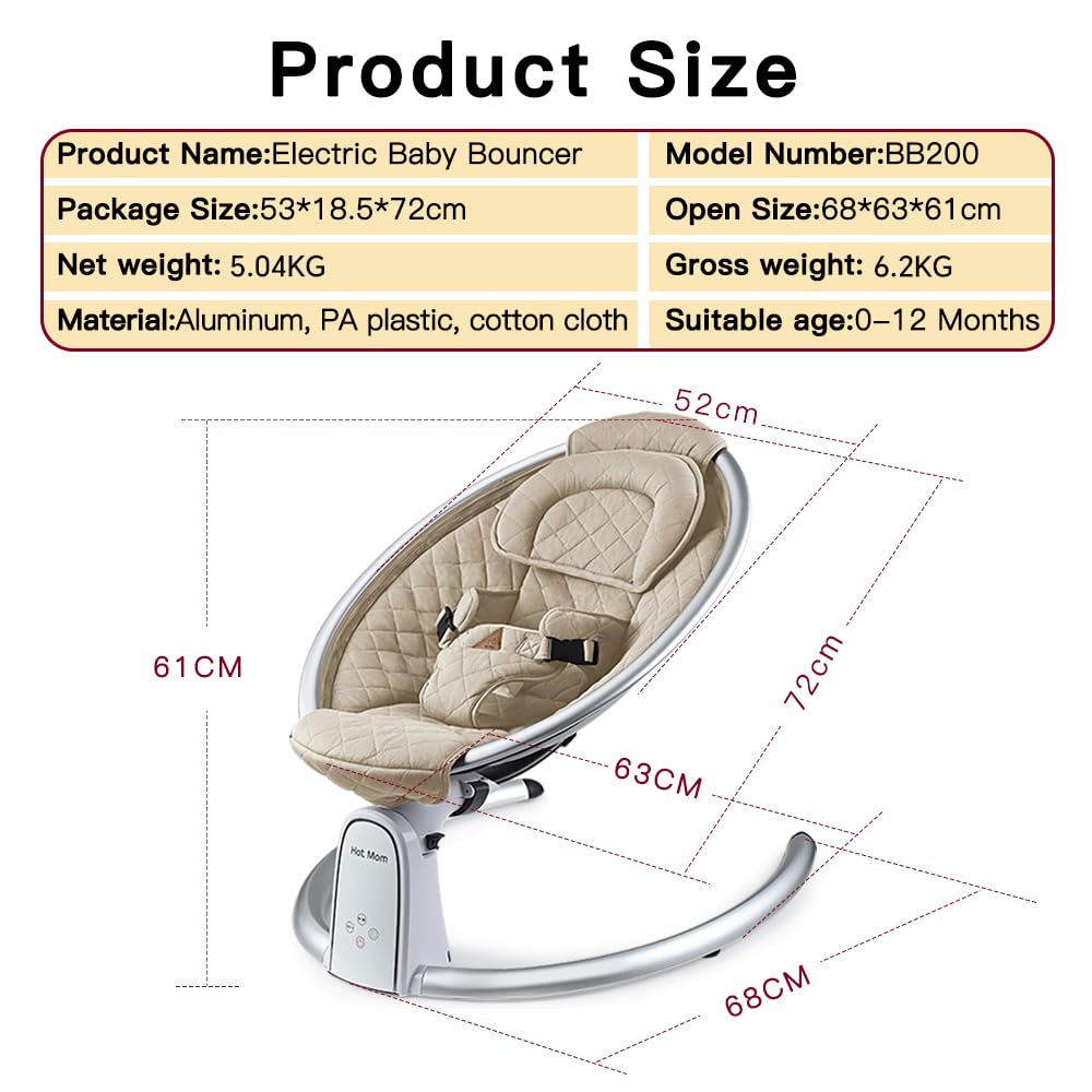 Hot Mom Upgrade baby bouncer green compact design for easy setup